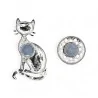 Broche Aimantée Chat Élégant Fleuri