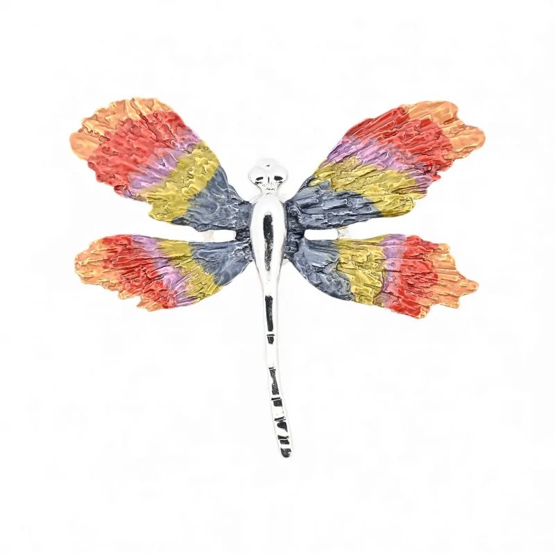 Broche Aimantée Libellule Arc-en-Ciel - Grande Broche Insecte 9cm