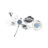 Large rainbow dragonfly brooch reverse: silver-tone front piece and round magnetic disc, pin-free fastening