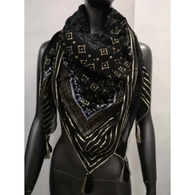 Foulard Carré Ethnique Noir...