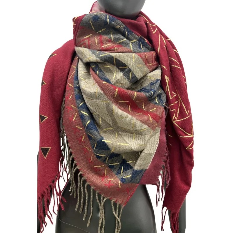 Écharpe 4 Faces Polaire Bordeaux