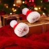 Pendientes gorro Papá Noel de punto, segunda vista del reverso del gancho plateado