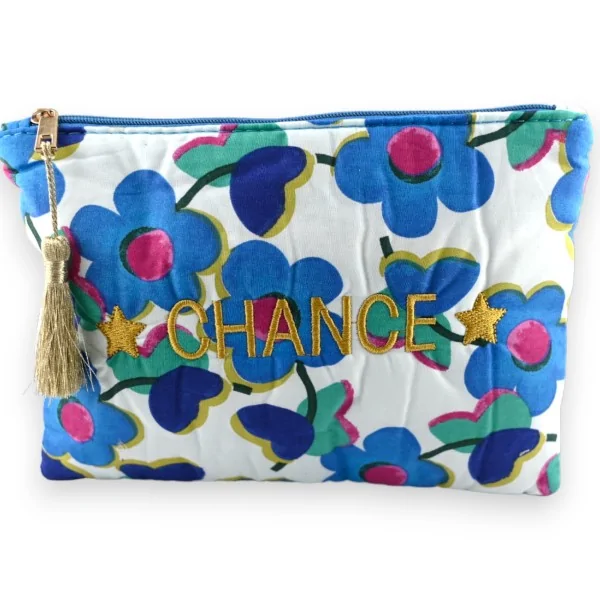 CHANCE clutch with large blue flower