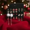 Lot 12 Paires Boucles d'Oreilles Noël Fantaisie | Mode Tendance