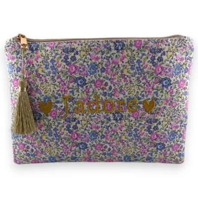 Clutch J'ADORE aus bedruckter Liberty-Baumwolle