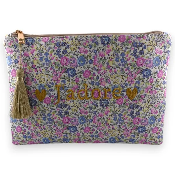 Clutch J'ADORE aus bedruckter Liberty-Baumwolle