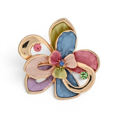 Broche Fleur Aimantée Multicolore 6 cm | Mode Tendance