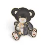 Broche Nounours Aimantée Ourson Émaillé Noir & Doré