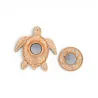 Broche Tortue Aimantée Émail Gris, Blanc et Doré | Mode Tendance