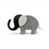 Broche Éléphant en Résine Aimantée Gris et Noir | Mode Tendance