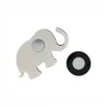 Broche Éléphant en Résine Aimantée Gris et Noir | Mode Tendance