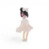Broche Aimantée Femme Girly - Silhouette Blanche & Dorée
