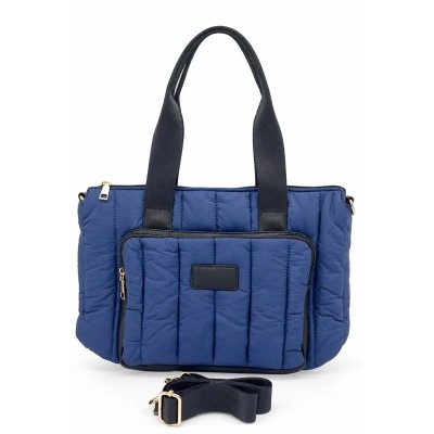 Sac à main doudoune bleu marine matelassé