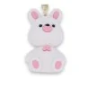 Figurine lapin blanc de 5,5 × 3,5 cm aux détails roses