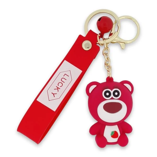 Roter Teddybär-Schlüsselanhänger