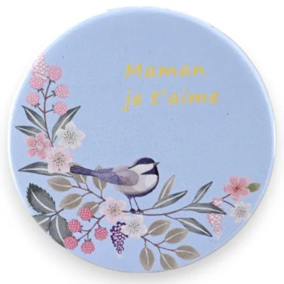 Hellblauer Taschenspiegel "Mama Ich Liebe Dich"