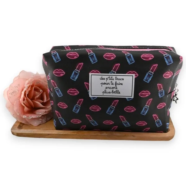 Pochette per il trucco bocca e rossetto effetto luminoso
