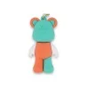 Figurine ourson bicolore de 7 × 3,5 cm à motif éclair