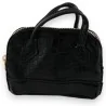 Mini Bolsa Carteira Efeito Croco Preta com Chaveiro | Moda Tendência