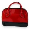 Mini Lackschlüsseltasche | Zweifarbiges Modeaccessoire in Rot & Schwarz