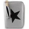Women's Silver Wallet with Black Star | Elegant & Practical Design