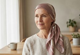 Foulard pendant la chimio : comment le porter pour qu'il tienne